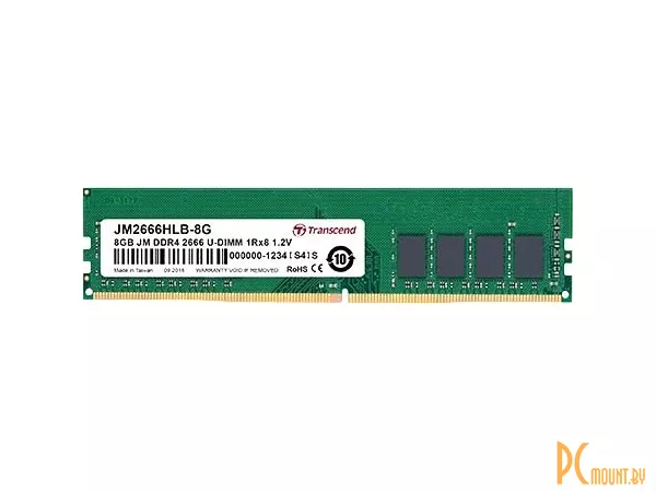Память оперативная DDR4, 8GB, PC21300 (2666MHz), Transcend JM2666HLB-8G